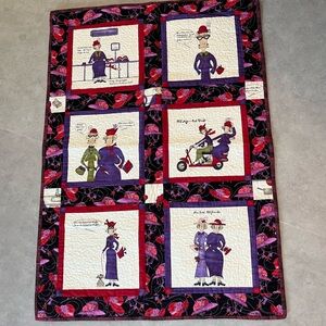 RED HAT WALL HANGING, Red Hat Ladies Quilted. Handmade